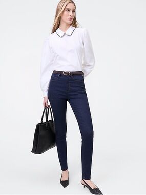 Ann Taylor Dark Indigo High-Rise Skinny Jeans